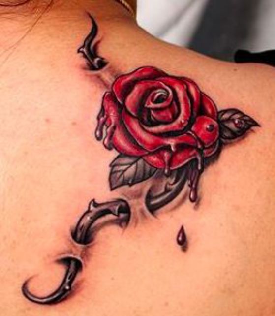 espinas entre la piel rosa tattoo